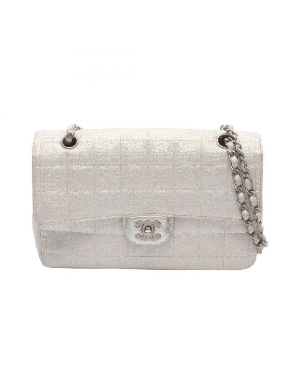 Chanel Shoulder Bag New Travel Line Silver Leather New Chain